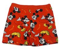 Červené nohavičkové plavky s Mickeym George 