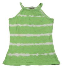 Zeleno-bílý pruhovaný žebrovaný top Matalan