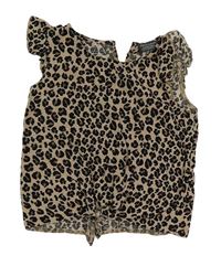 Béžovo-černá vzorovaná crop halenka Primark