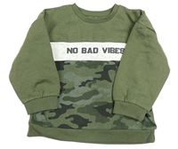 Olivovo-army mikina s nápisem Matalan