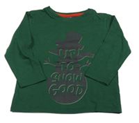 Tmavozelené triko se sněhulákem zn. Little Kids 