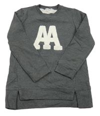 Šedá mikinová tunika s písmenkem Mamaiya