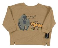 Nové - Béžová oversize mikina se zvířátky Dunnes