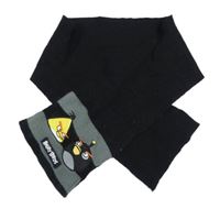 Černo-šedá pletená šála s Angry Birds