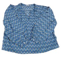 Modrá halenka se vzorem Mango