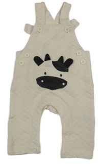 Béžové prošívané laclové tepláky s krávou Matalan