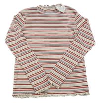 Nové - Barevné pruhované žebrované triko Yigga