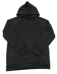 Černá sportovní mikina s kapucí Shein