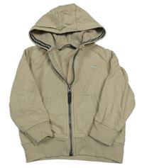 Béžová propínací mikina s výšivkou a kapucí Next