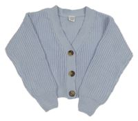 Světlemodrý propínací crop svetr Page one young