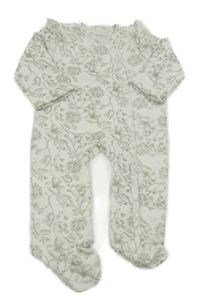 Bílý prošívaný overal s kytičkami a volánky