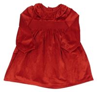 Červené sametové šaty s volánkem George