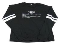 Černé crop triko s nápisem C&A