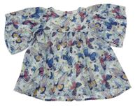 Bílá šifonová halenka s motýly zn.l Dopodopo