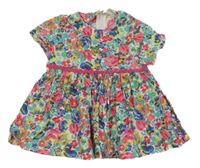 Barevné květované plátěné šaty 