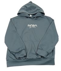 Šedá sportovní mikina Nasa s kapucí Shein