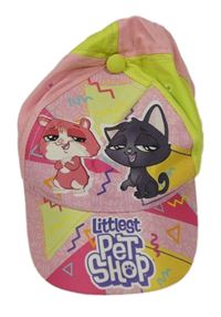 Světlerůžovo-limetková plátěná kšiltovka Little Pet shop