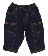 Tmavomodré rifle s proužky 