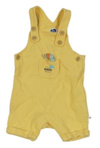 Žlutý vzorovaný kraťasový overal se slonem 