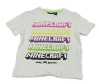 Bílé tričko Minecraft 