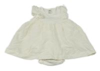 Bílé plátěné madeirové šaty se všitým body H&M