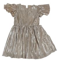 Bronzové plisované šaty 