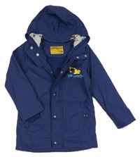 Tmavomodrá nepromokavá jarní bunda s bagrem a kapucí Pocopiano