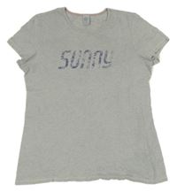 Šedé melírované tričko s nápisem Sanetta vel. 176