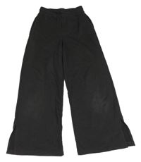 Tmavošedé teplákové široké kalhoty H&M