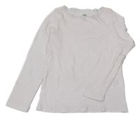 Bílo-růžové vzorované triko H&M