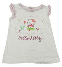 Bílo-lila tričko s Kitty a volánky Sanrio