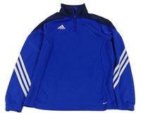 Safírovo-tmavomodro-bílá funkční sportovní mikina Adidas