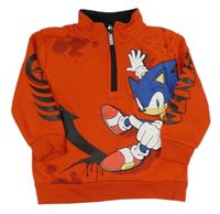 Červená mikina se Sonicem zn. PRIMARK