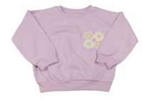 Lila oversize mikina s kapsou s květy zn. Matalan