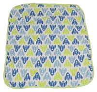 Bílo-limetková deka s rakemi