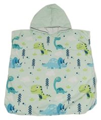 Mátová froté pončo osuška s dinosaury a kapucí