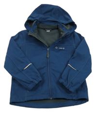 Tmavomodrá softshellová bunda s číslem a odepínací kapucí crane