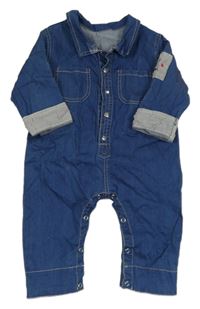 Modrá riflová kombinéza s hrošíkem