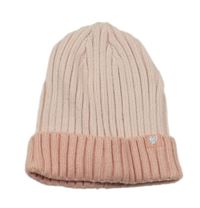 Světlerůžová žebrovaná pletená čepice se srdíčkem 