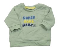 Olivová mikina s nápisy a lvíčkem Ergee