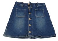 Modrá tepláková riflová propínací sukně H&M