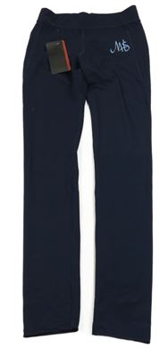 Nové - tmavomodré sportovní legíny s písmenky 