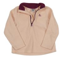 Světlebroskvová fleecová funkční mikina s logem Quechua