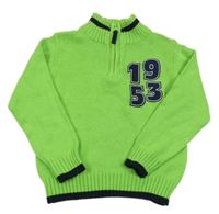 Zelený svetr s číslem Kids