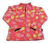 Jahodová vzorovaná puntíkatá softshellová bunda COX