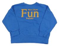 Modrá oversize mikina s nápisy KIABI