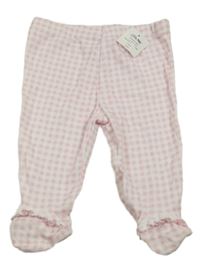 Nové - růžovo-bílé kostkované polodupky s volánky Little Me