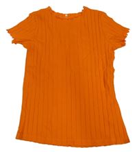 Tmavooranžové žebrované tričko HEMA