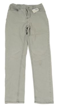 Nové - světlešedé slim fit teplákové rifle H&M