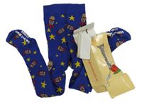Nové - safírové punčocháče s raketami a hvězdičkami Slugs&Snails